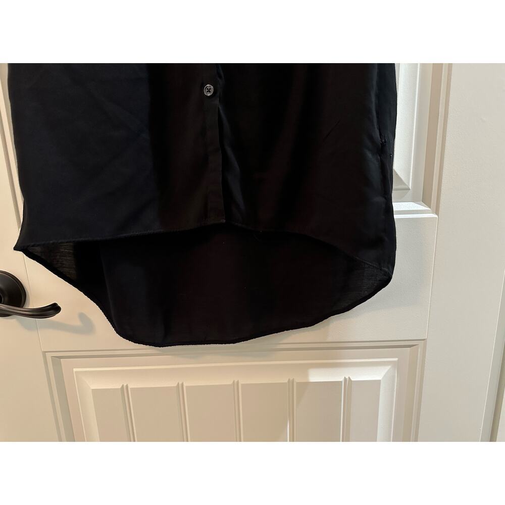 Simply Vera Wang Womens Smocked Shirt Dress Lightweight Size M Black witchy goth - Picture 6 of 15